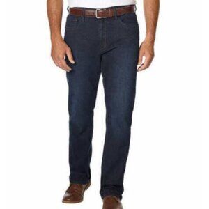 Men's Urban Star Relaxed Straight Leg‎ Denim Jeans Dark Wash 36 x 36